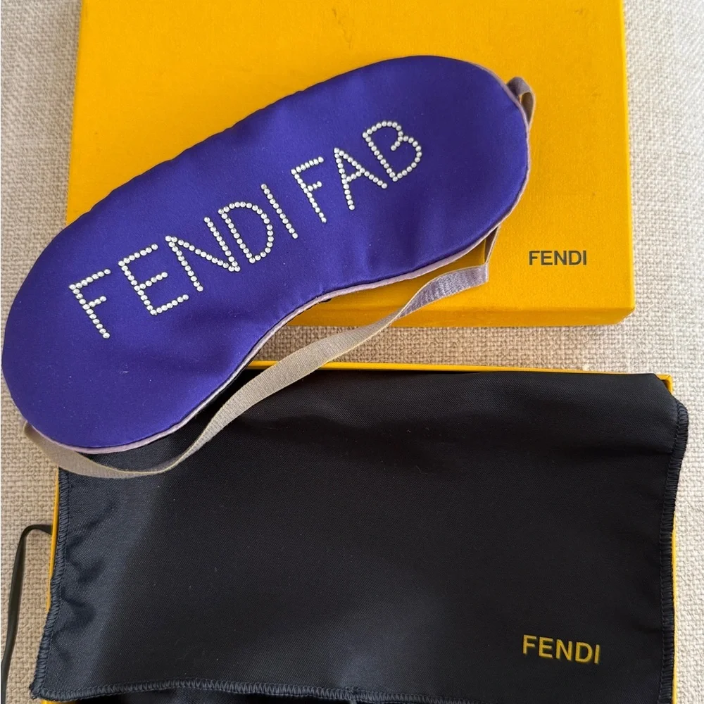 Fendi Purple Crystal 'FENDIFAB' Embellished Sleep Mask